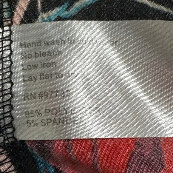 LIOR Paris Artistic Abstract Floral Print Black 3/4 Sleeve‎ Tunic Top Bell Hem M - Picture 4 of 5